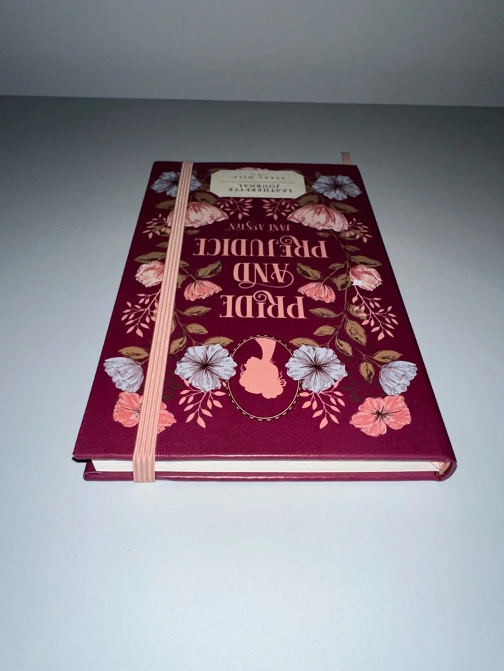 Steel Mill Burgundy Floral Pride & Prejudice Book Club Elastic Cord Journal